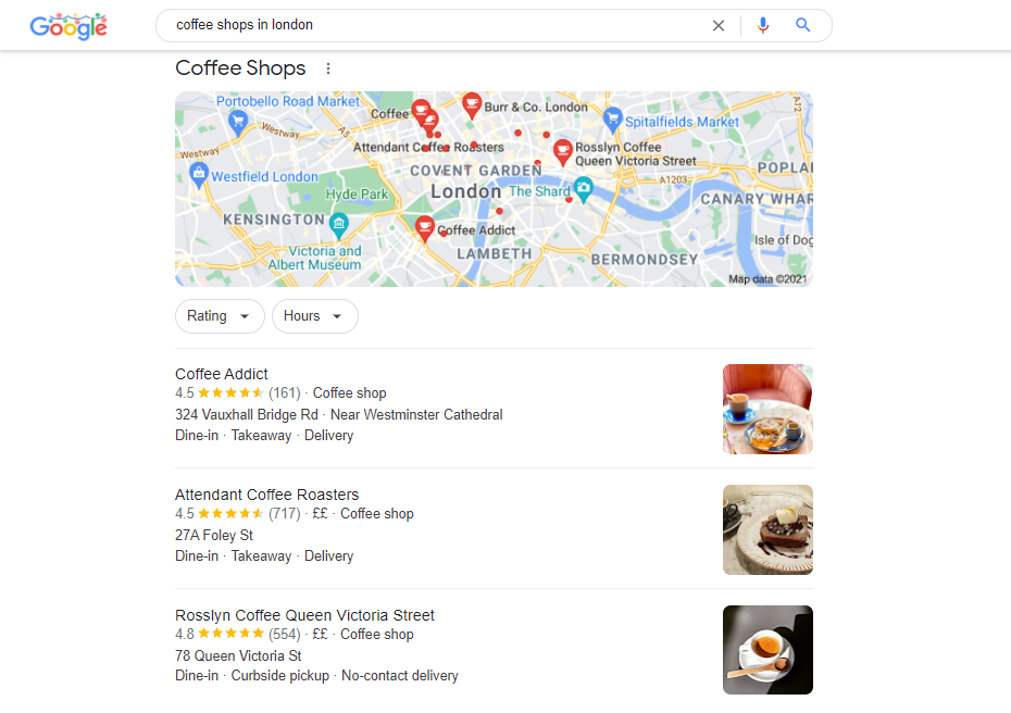 Old Google Local Pack Design