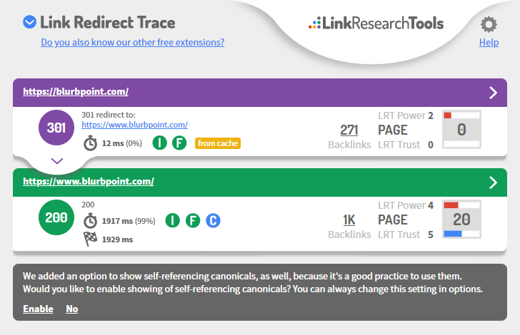 Link Redirect Trace Chrome Extension