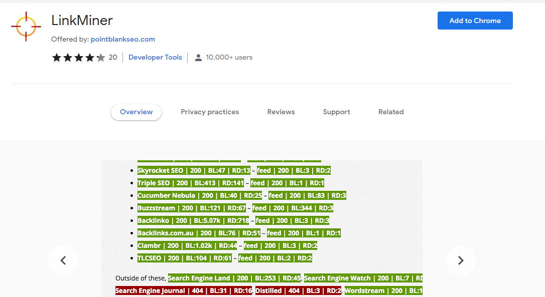 LinkMiner Chrome Extension