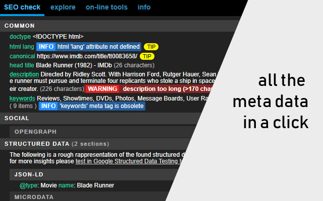META SEO Inspector Chrome Extension