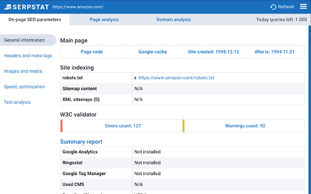 Serpstat Website SEO Checker Extension