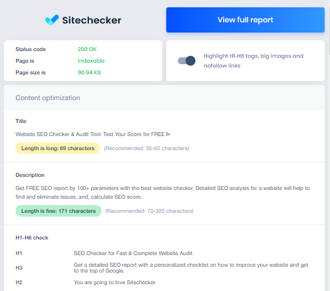 Sitechecker Pro SEO Chrome Extension