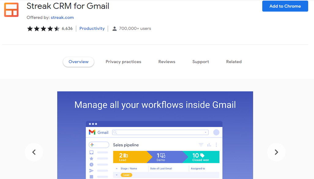 Streak CRM for Gmail Extension